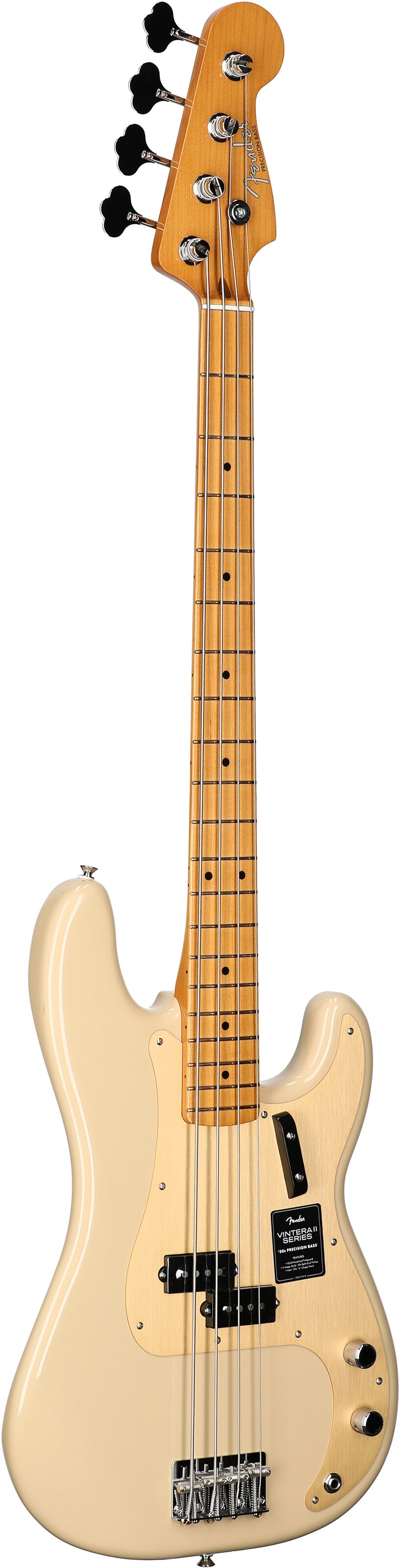 Fender Vintera II '50s Precision Electric Bass, Maple Fingerboard (with Gig Bag), Desert Sand, Body Left Front