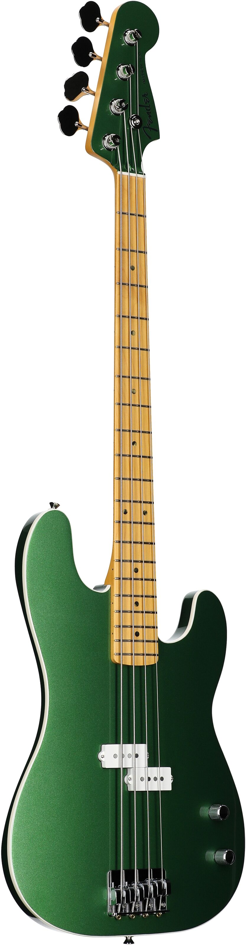 Fender Aerodyne Special Precision Electric Bass, Maple Fingerboard (with Gig Bag), Speed Green, Body Left Front