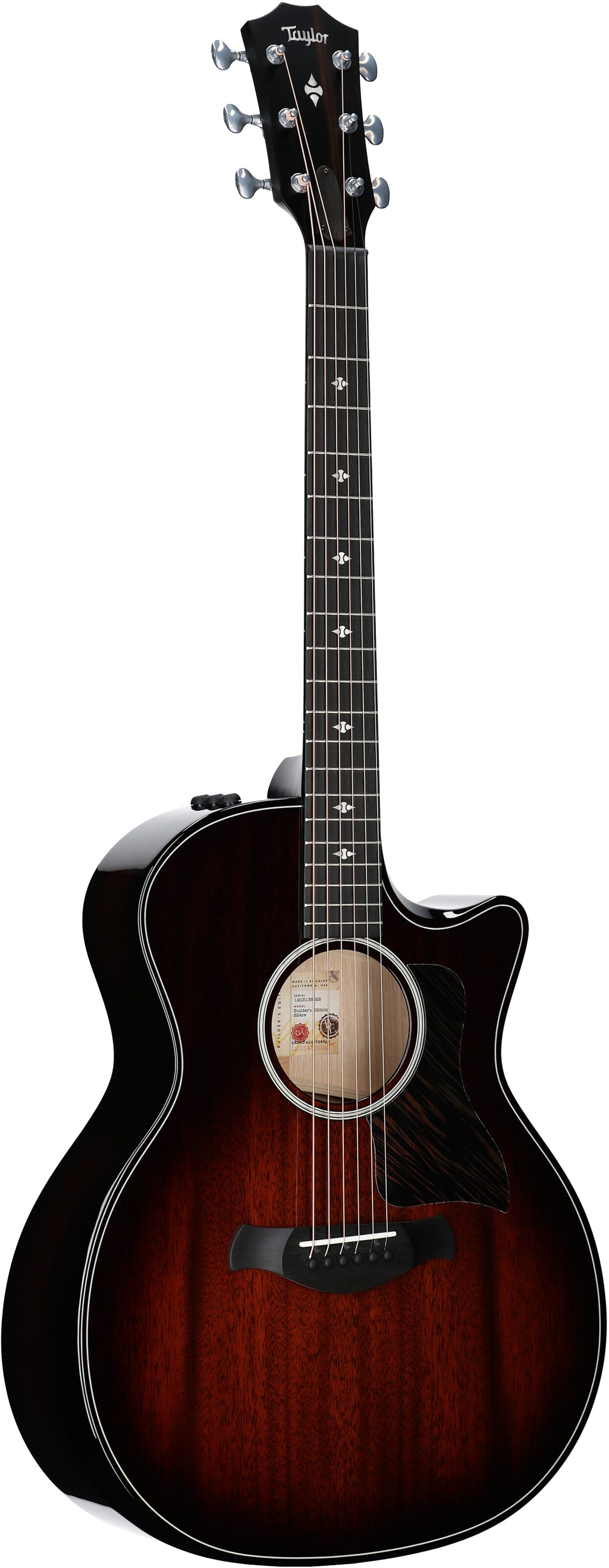 Taylor Builder's Edition 524ce Grand Auditorium Acoustic-Electric Guitar (with Case), Kona Burst, Body Left Front