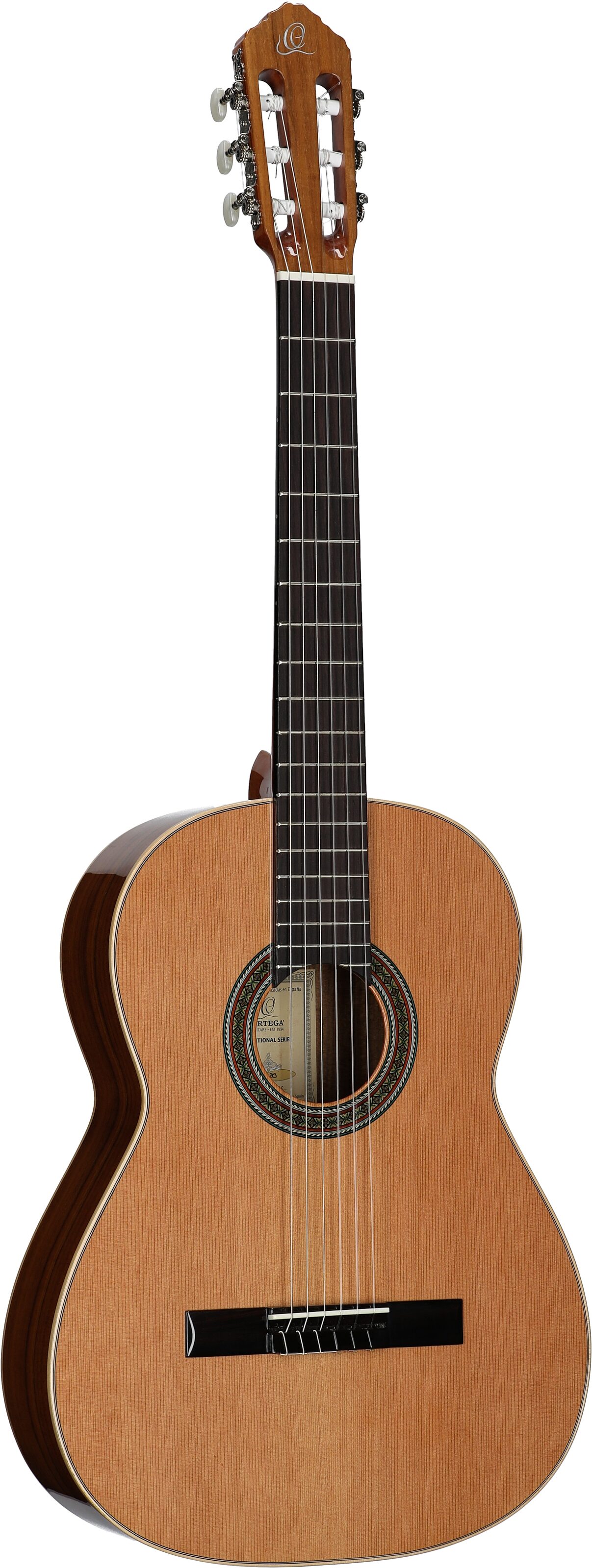 Ortega R220 Gloss Classical Acoustic Guitar (with Gig Bag), New, Body Left Front