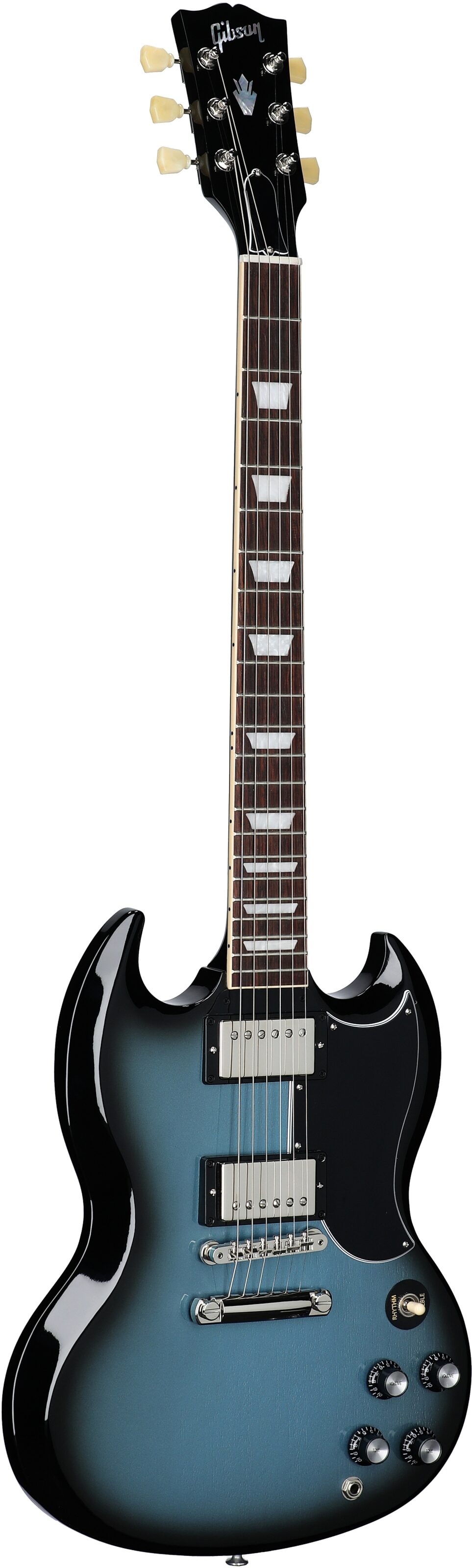 Gibson SG Standard '61 Custom Color Electric Guitar (with Case), Pelham Blueburst, Body Left Front