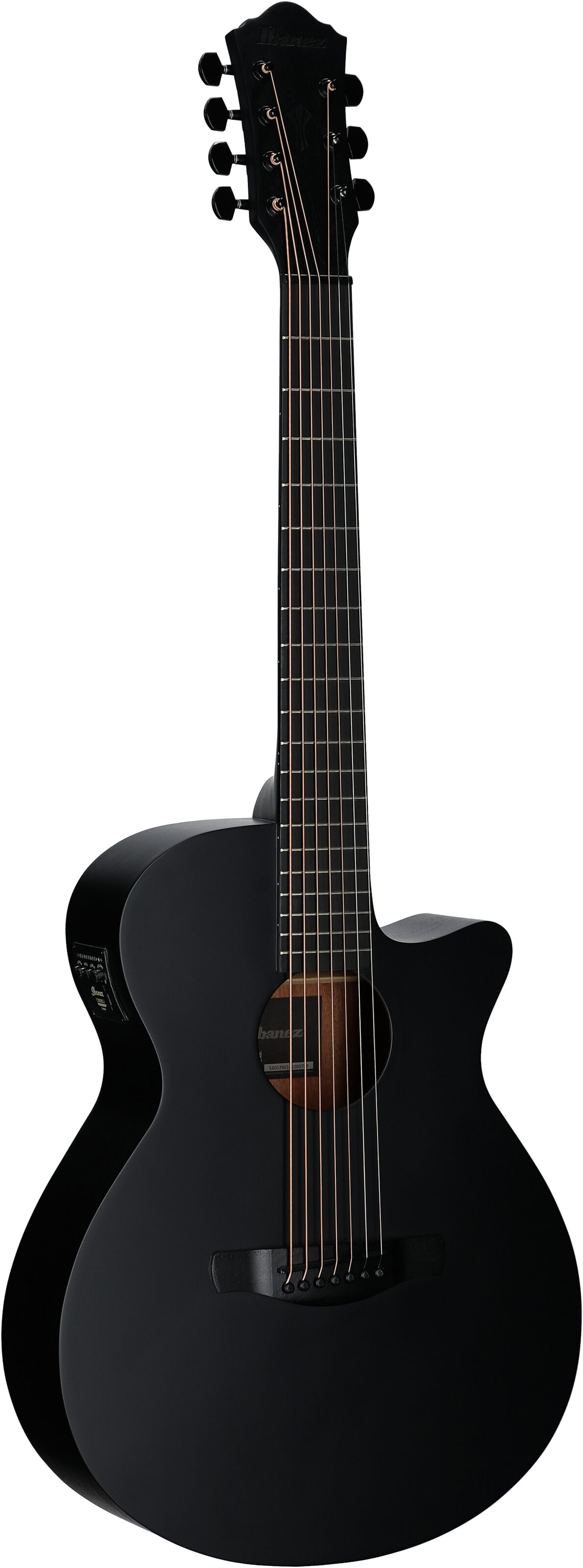 Ibanez AEG721 Acoustic-Electric Guitar, Black Out, Body Left Front