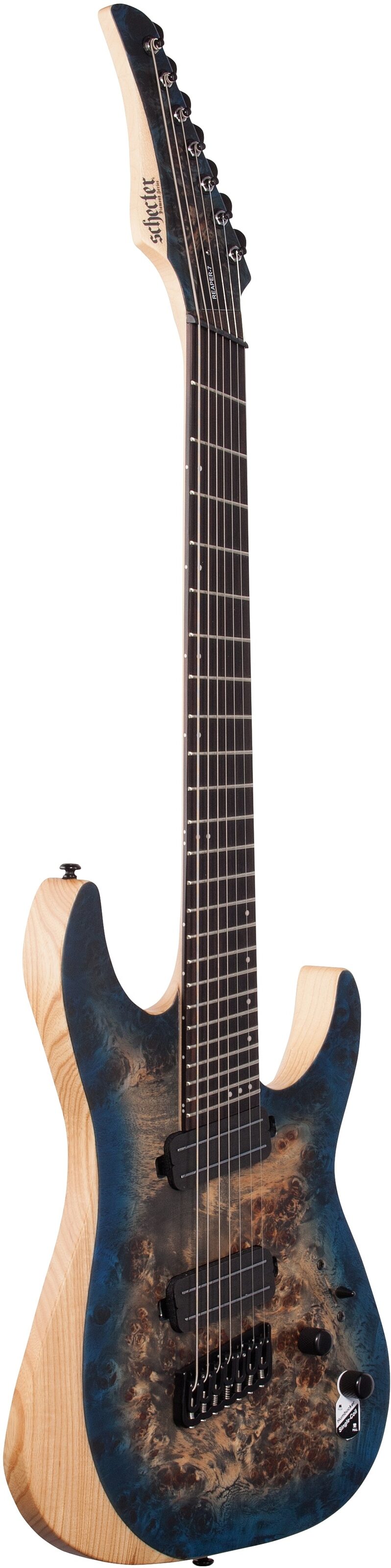 Schecter Reaper 7MS Electric Guitar, 7-String, Sky Burst, Body Left Front