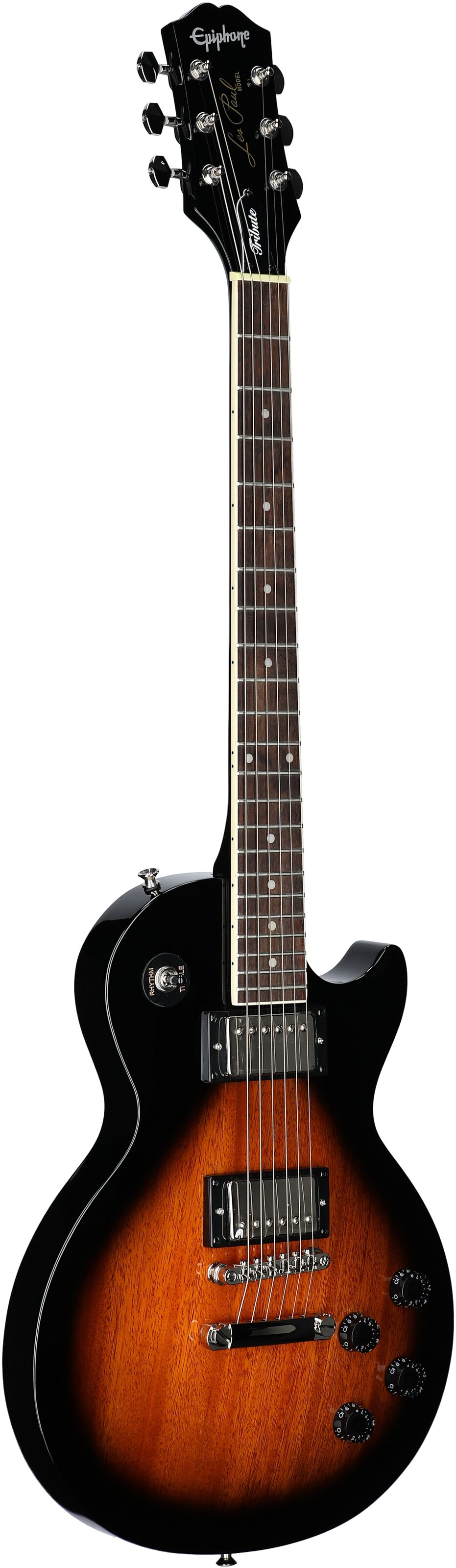 Epiphone Les Paul Tribute Electric Guitar, Vintage Sunburst, Body Left Front
