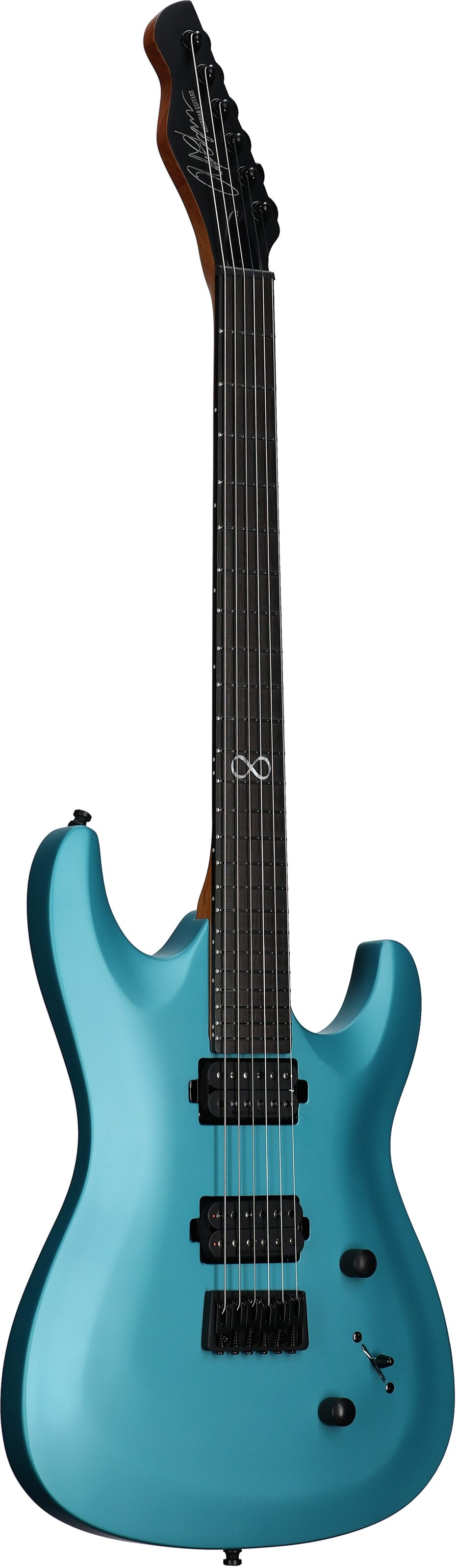 Chapman ML1 Pro Modern Electric Guitar, Liquid Teal Satin Metallic, Body Left Front