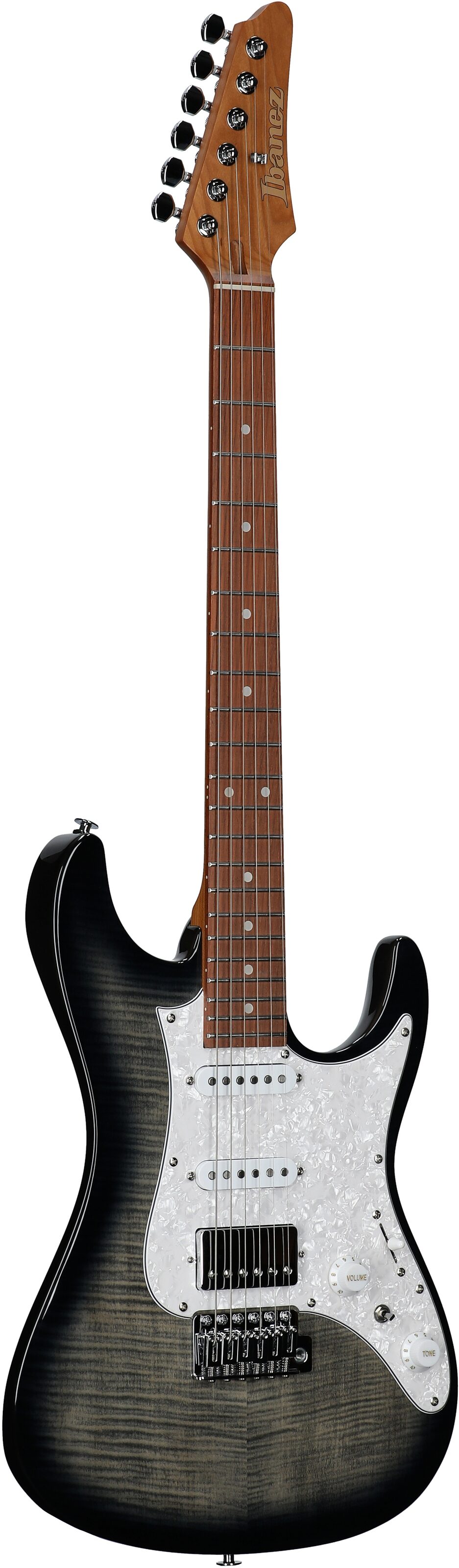 Ibanez AZ22S1F Electric Guitar, Transparent Black Sunburst, Body Left Front