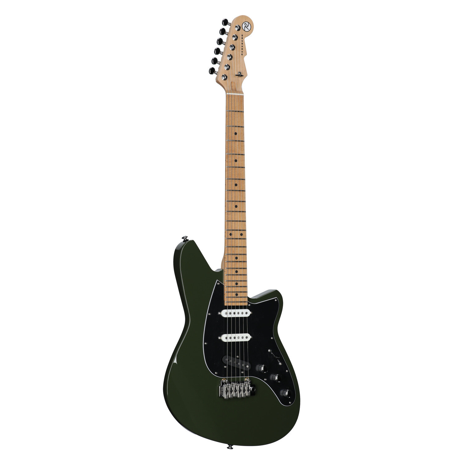 Reverend Six Gun TL Electric Guitar, Army Green, Body Left Front