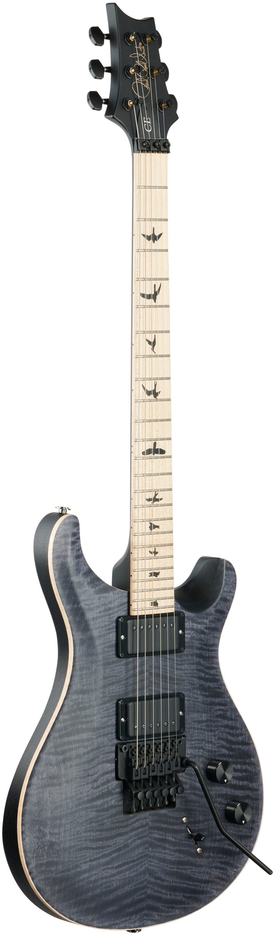 PRS Paul Reed Smith Dustie Waring CE24 Electric Guitar, with Floyd Rose (with Gig Bag), Gray Black, Body Left Front