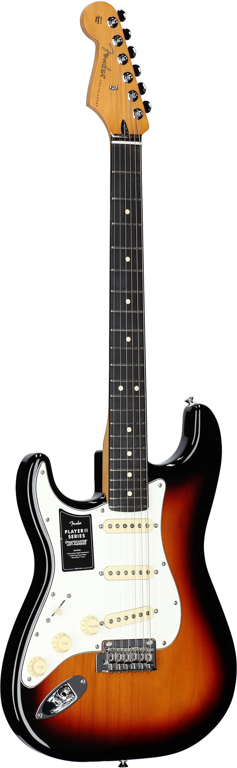 Fender Player II Stratocaster Electric Guitar, Left-Handed (with Rosewood Fingerboard), 3-Color Sunburst, Body Left Front