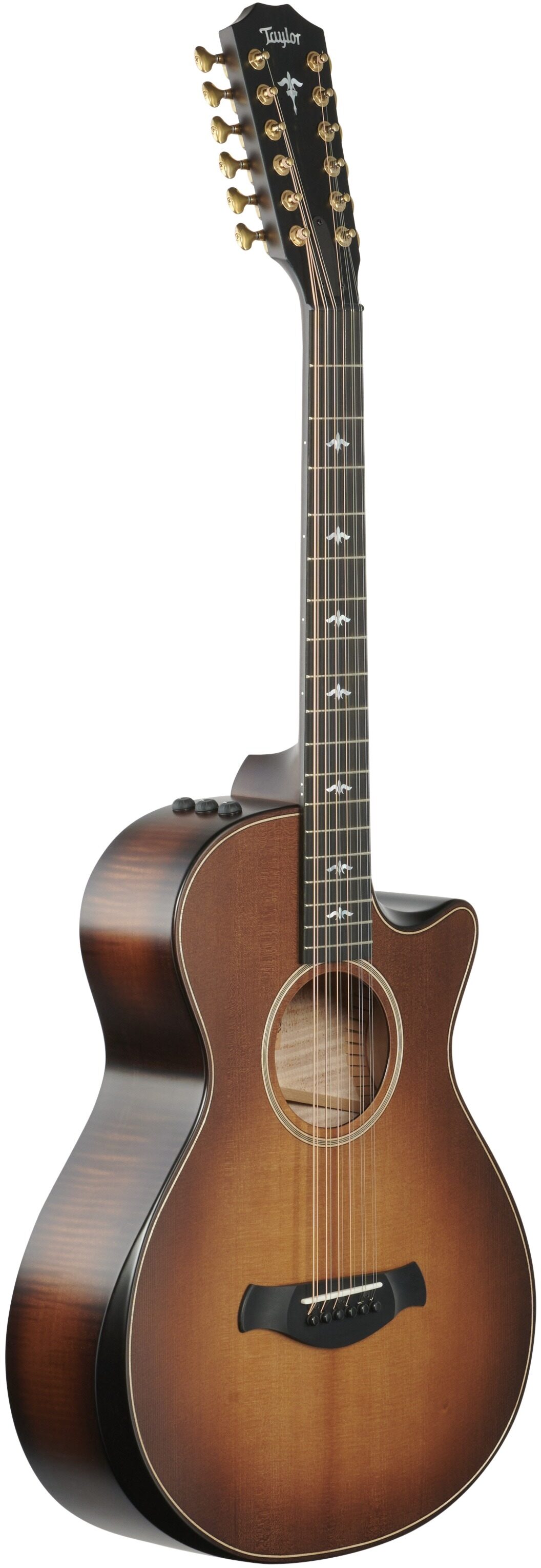 Taylor Builder's Edition 652ce Grand Cutaway Acoustic-Electric Guitar, 12-String (with Case), Wild Honey Burst, Body Left Front