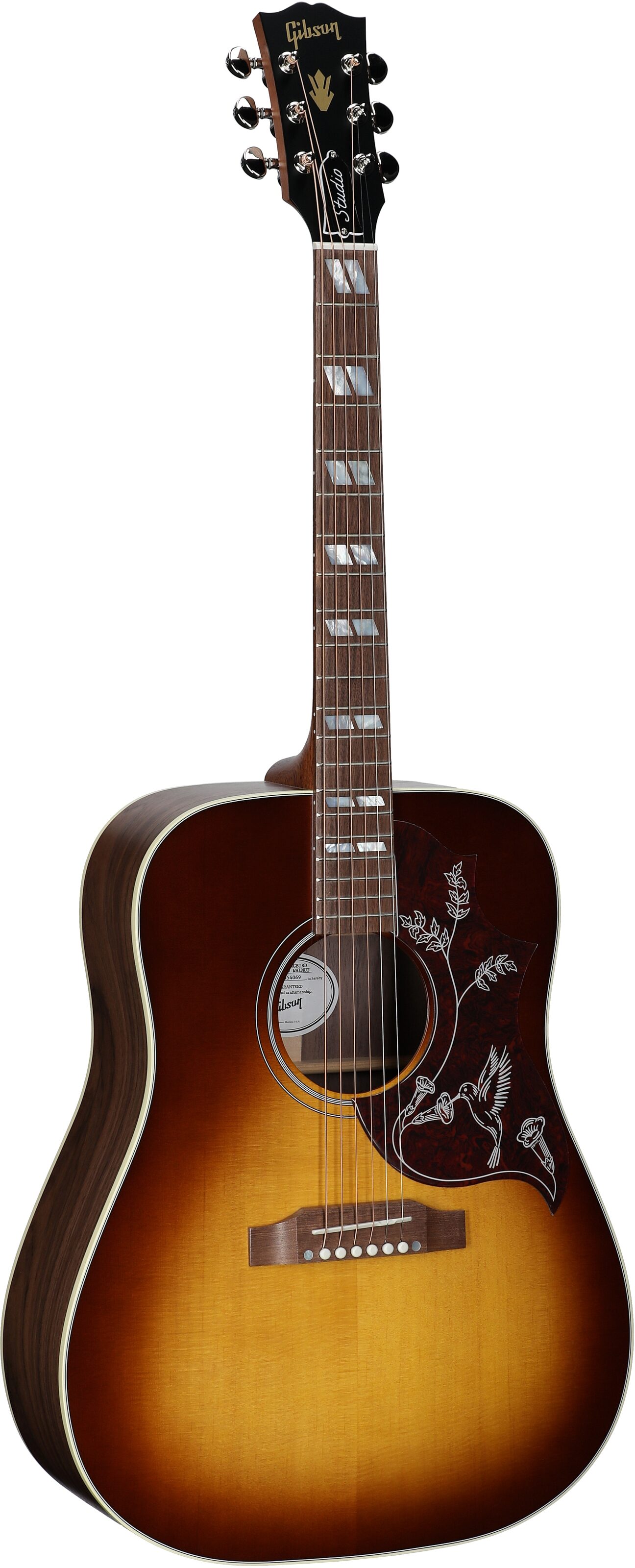 Gibson Hummingbird Studio Walnut Acoustic-Electric Guitar (with Case), Satin Walnut Burst, Body Left Front