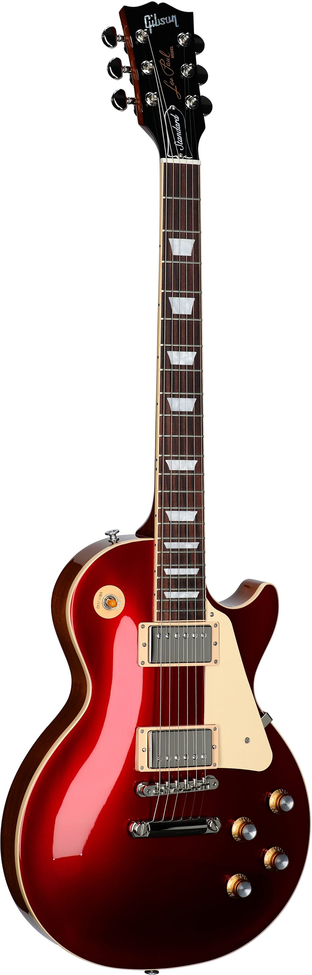 Gibson Les Paul Standard '60s Custom Color Electric Guitar, Plain Top (with Case), Sparkling Burgundy, Body Left Front