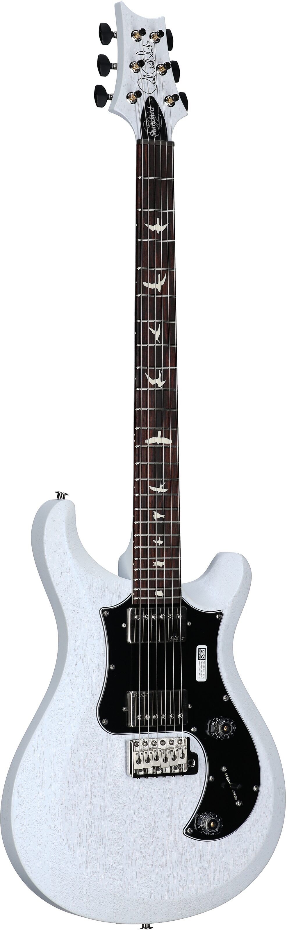 PRS Paul Reed Smith S2 Standard 24 Satin Pattern Thin Electric Guitar (with Gig Bag), Pearl White, Body Left Front