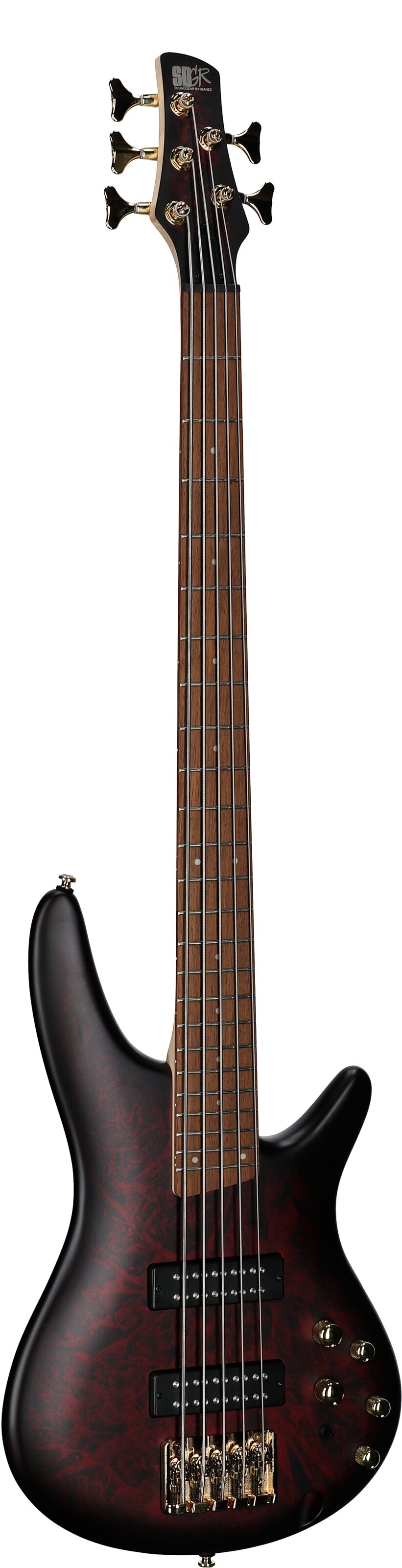 Ibanez SR305EDX Electric Bass Guitar, Wine Red Frozen Matte, Body Left Front