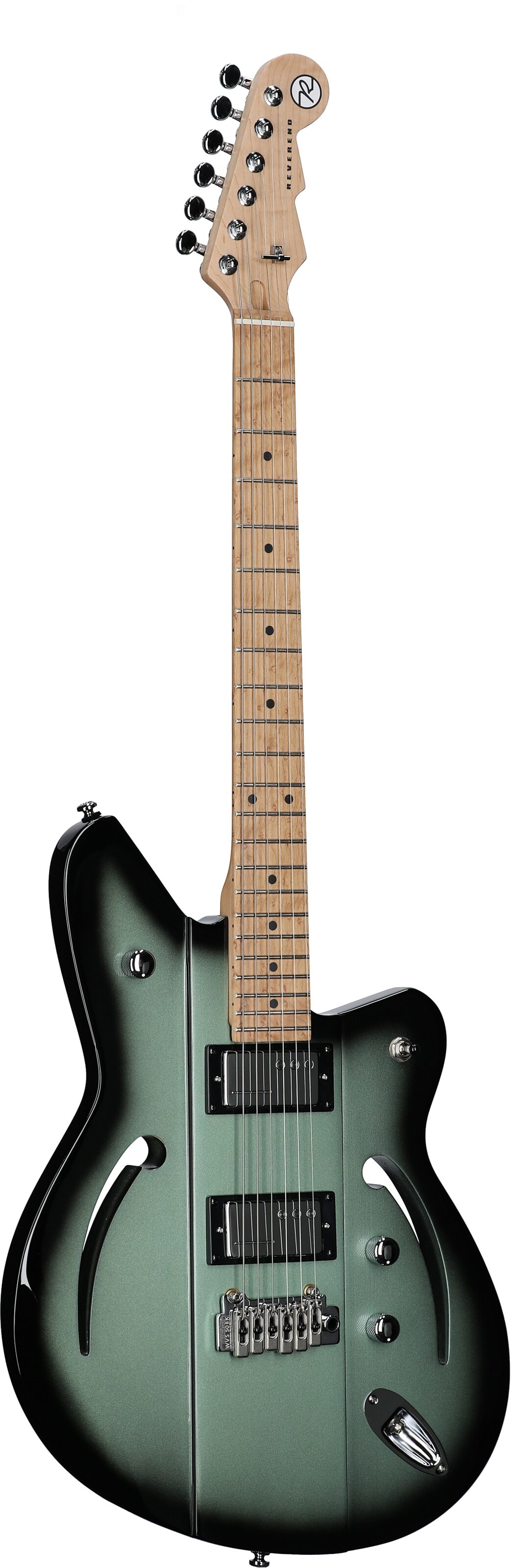 Reverend Airsonic W Electric Guitar, Metallic Alpine Burst, Body Left Front