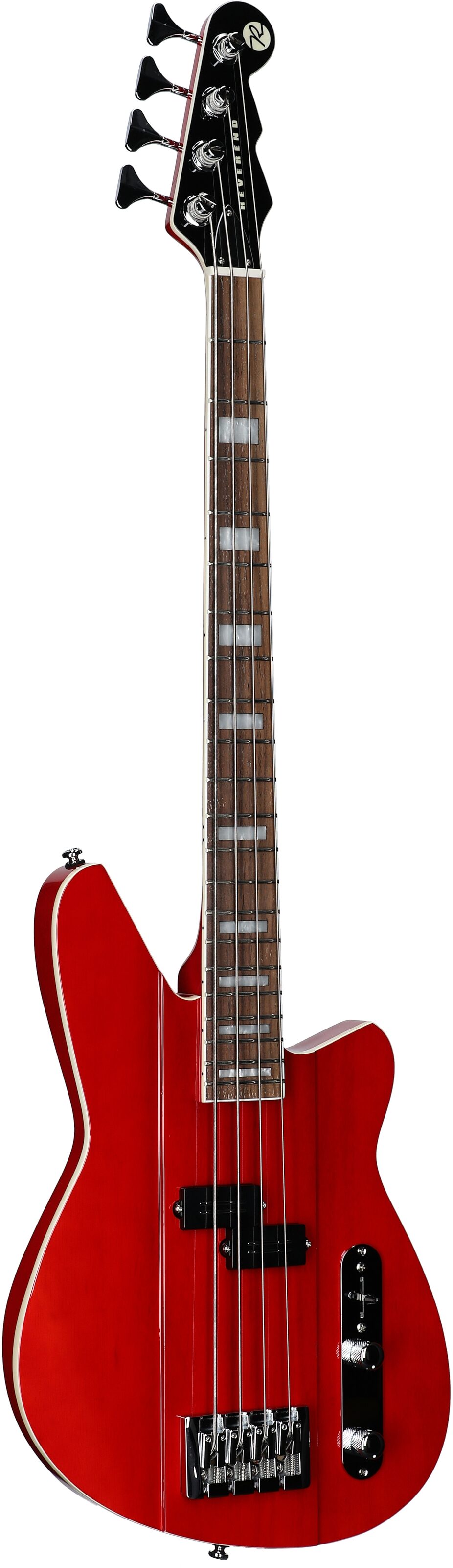 Reverend Sentinel Electric Bass, Transparent Cherry, Body Left Front