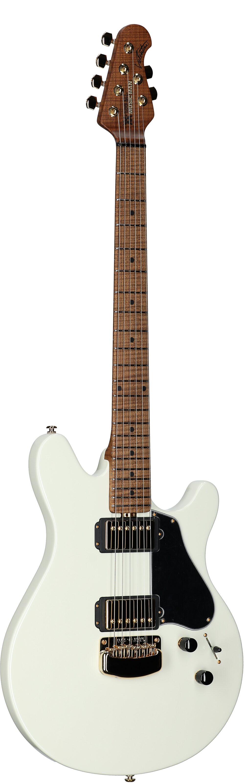 Ernie Ball Music Man James Valentine HH Electric Guitar (with MONO Bag), Ivory White, Body Left Front