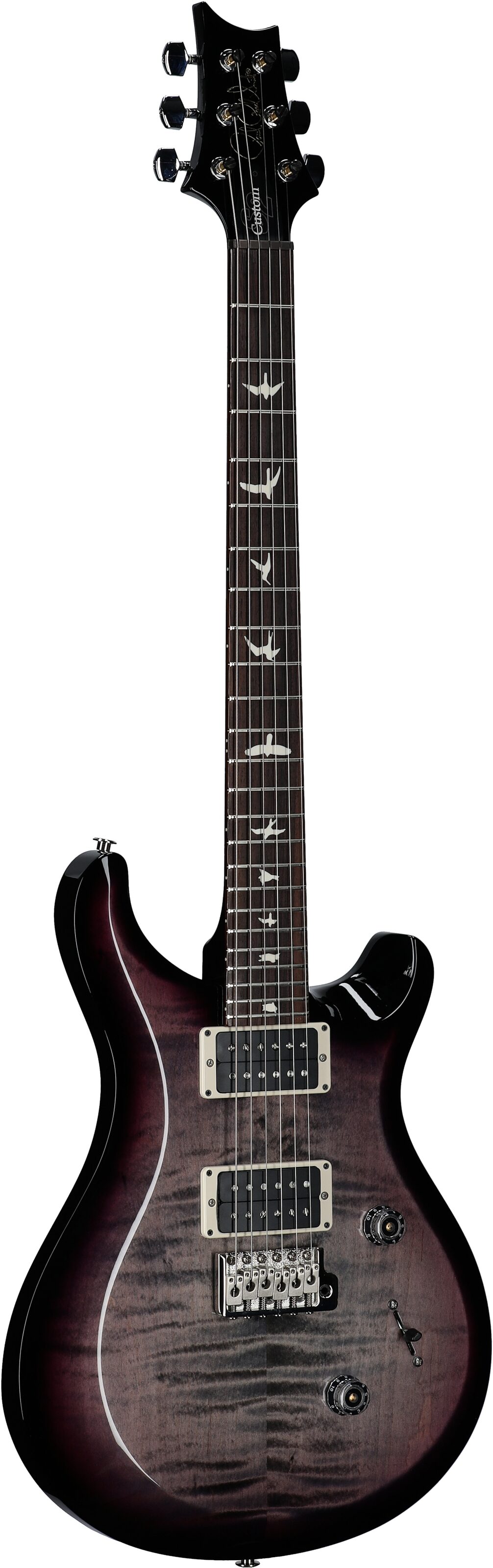 PRS Paul Reed Smith S2 Custom Color 24 Electric Guitar (with Gig Bag), Faded Gray Black Purple Smokeburst, Body Left Front