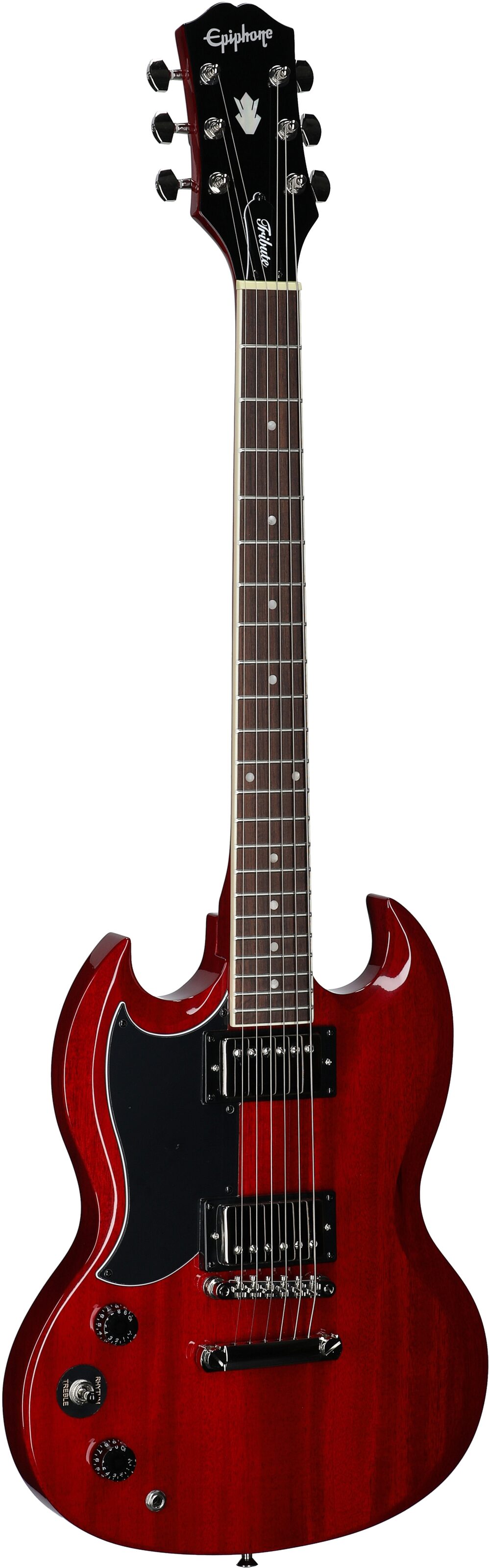 Epiphone SG Tribute Electric Guitar, Left-Handed, Cherry, Body Left Front