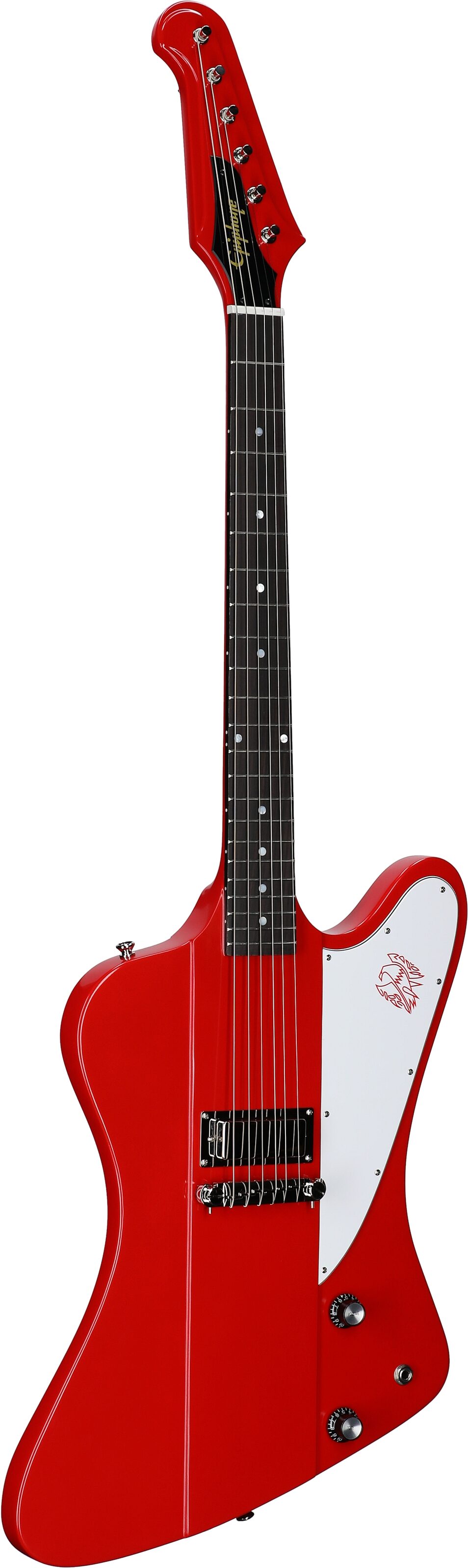 Epiphone Inspired by Gibson Custom 1963 Firebird I Reissue Electric Guitar (with Case), Cardinal Red, Body Left Front
