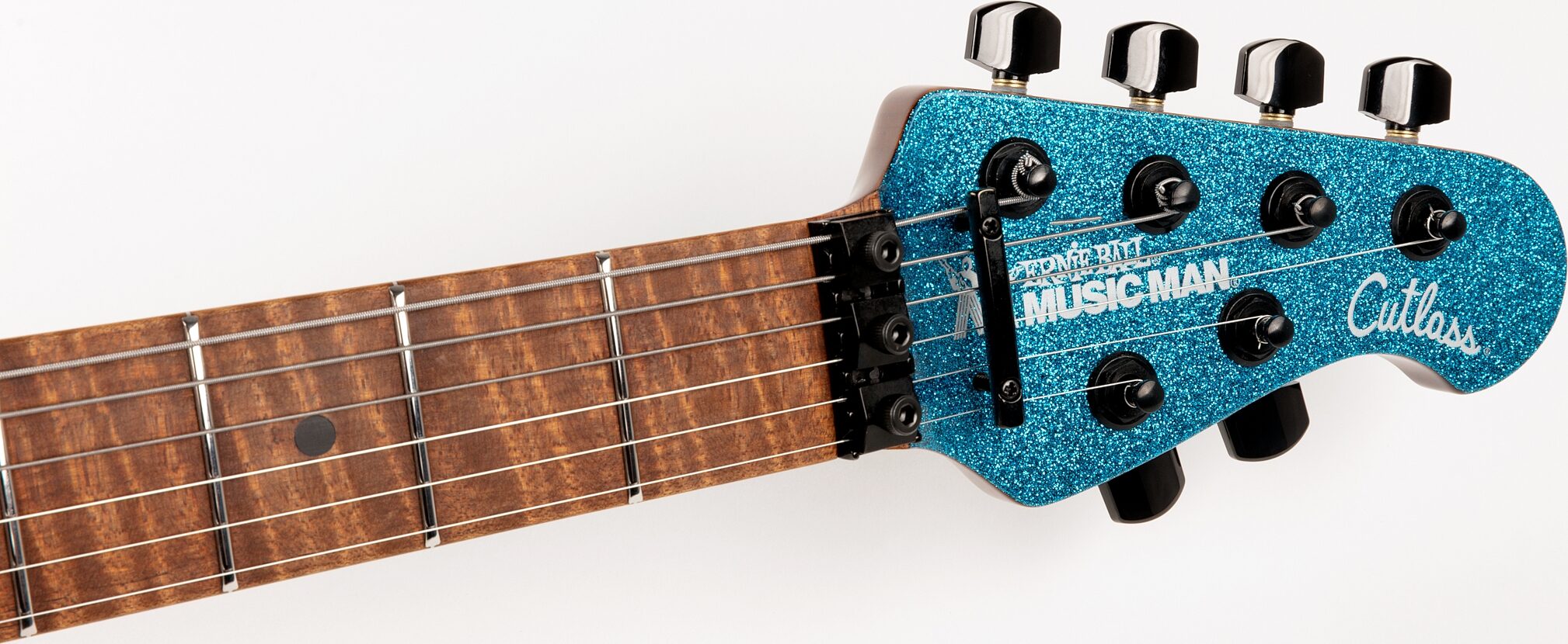Ernie Ball Music Man Cutlass HSS Bull Head Floyd BFR Electric Guitar (with Case), Action Position Back