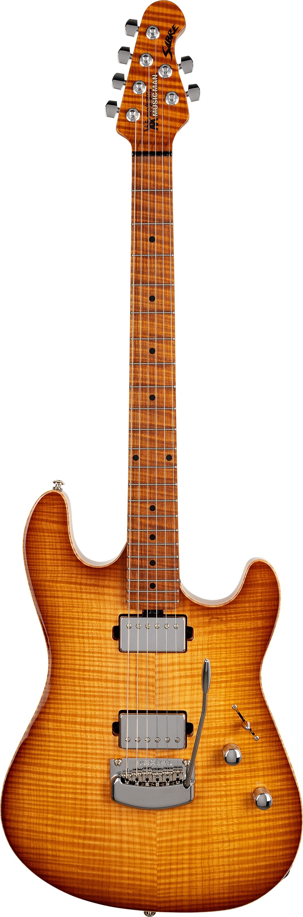 Ernie Ball Music Man Sabre HH Tremolo Electric Guitar, Maple Fingerboard (with Case), Action Position Back