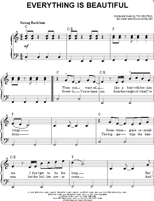 Everything Is Beautiful - Easy Piano, New, Main
