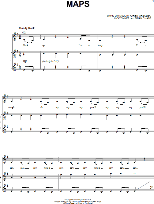 Maps - Piano/Vocal/Guitar, New, Main