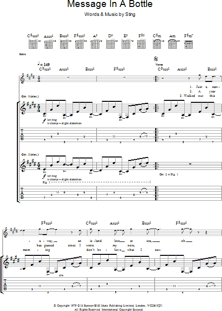 Message In A Bottle - Guitar TAB | zZounds