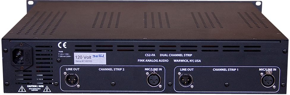 Fink CS2-FA Dual Channel Strip Tube Preamp Equalizer and Limiter, Rear