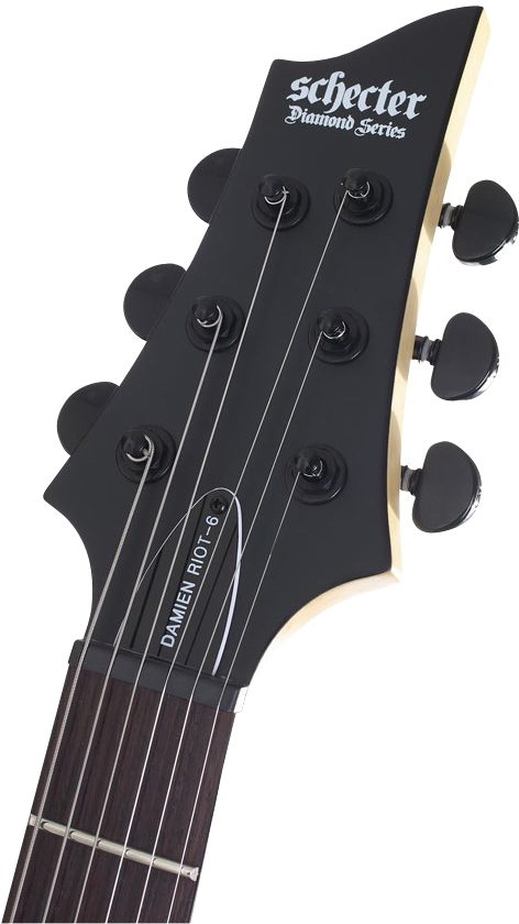 Schecter Damien Riot Electric Guitar, Headstock
