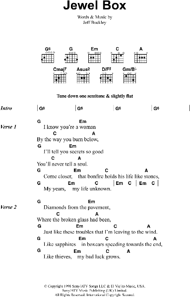 Lyrics and chords (with chord boxes)