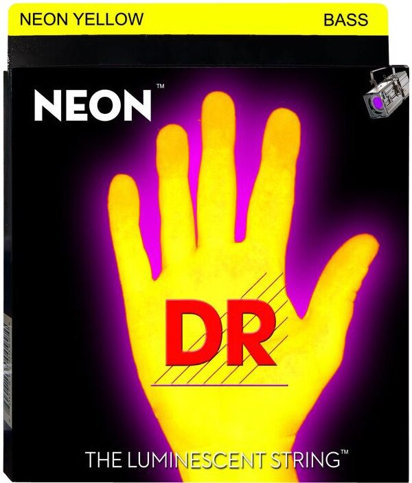 DR Strings NEON HiDef 5-String Electric Bass Strings, Yellow