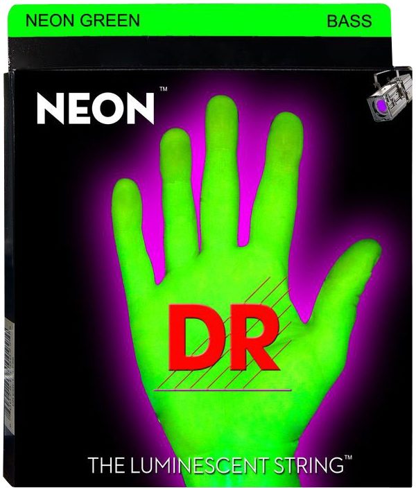 DR Strings NEON HiDef 5-String Electric Bass Strings, Green