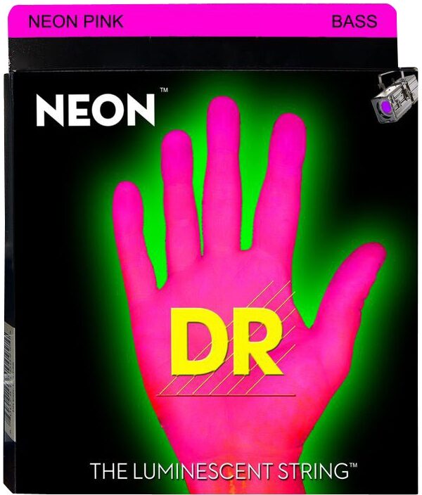DR Strings NEON HiDef 5-String Electric Bass Strings, Pink