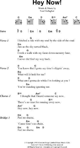 Hey Now! - Guitar Chords/Lyrics