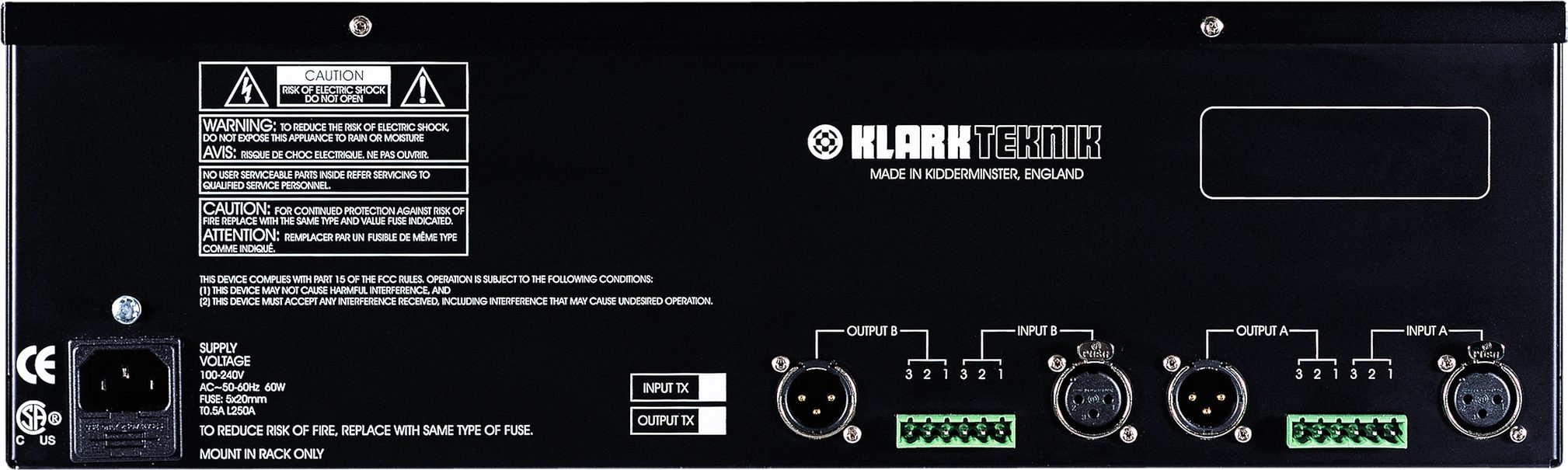 Klark Teknik DN370 Dual 30-Band Graphic Equalizer, Action Position Back