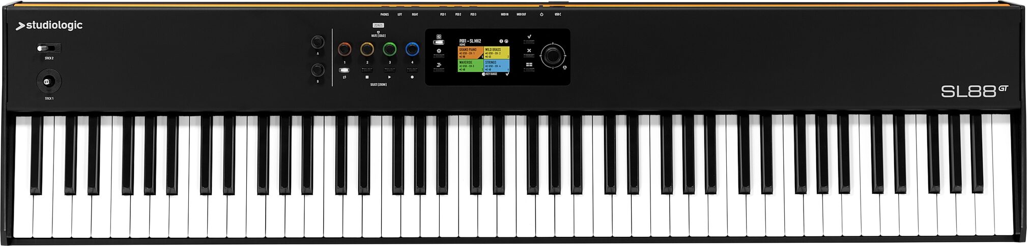 Studiologic SL88GT MK2 USB MIDI Keyboard Controller, 88-Key, New, Action Position Back