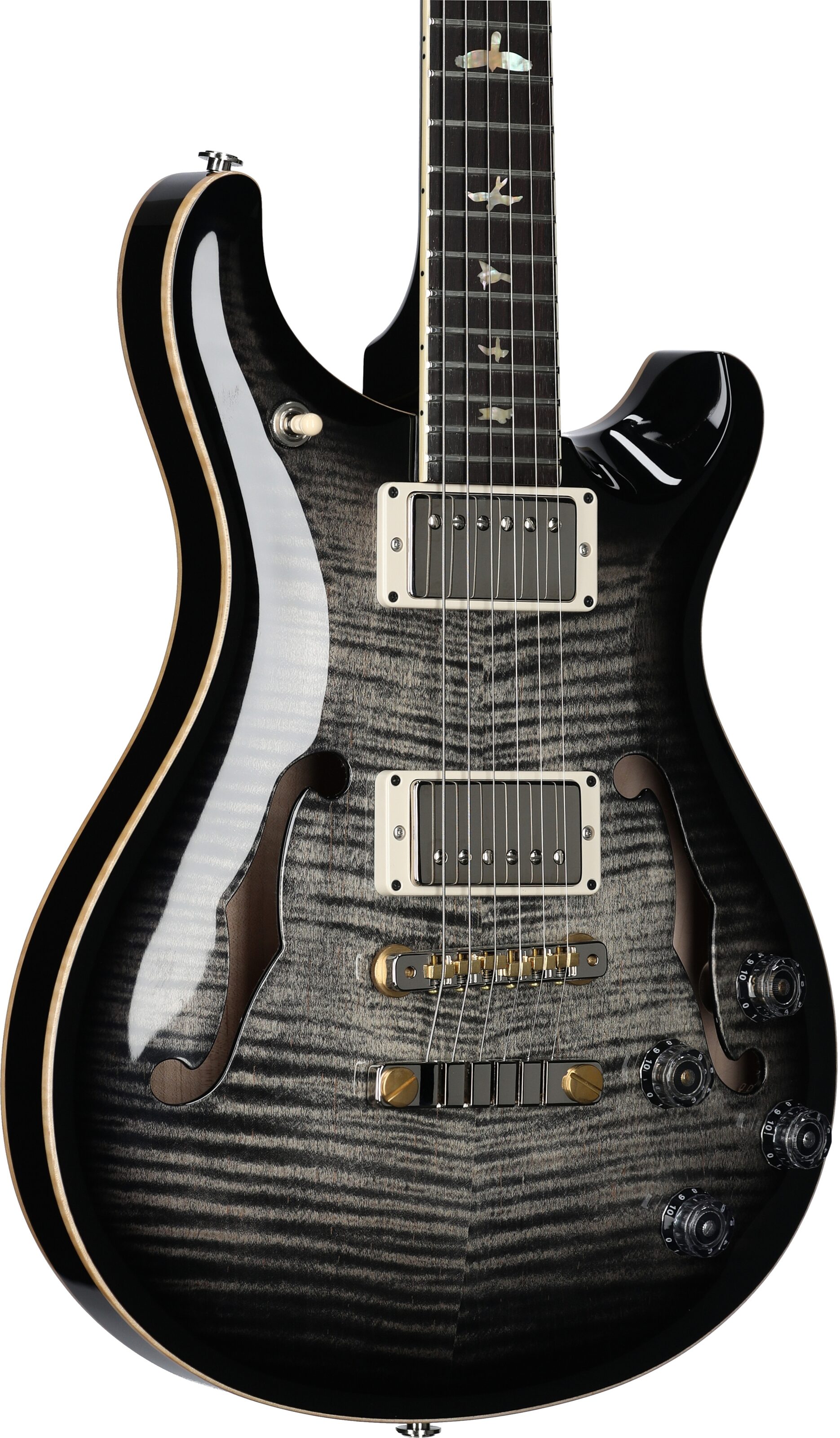 PRS Paul Reed Smith McCarty 594 Hollowbody II 10-Top Electric Guitar (with Case), Charcoal Burst, Serial Number 0278631, Full Left Front