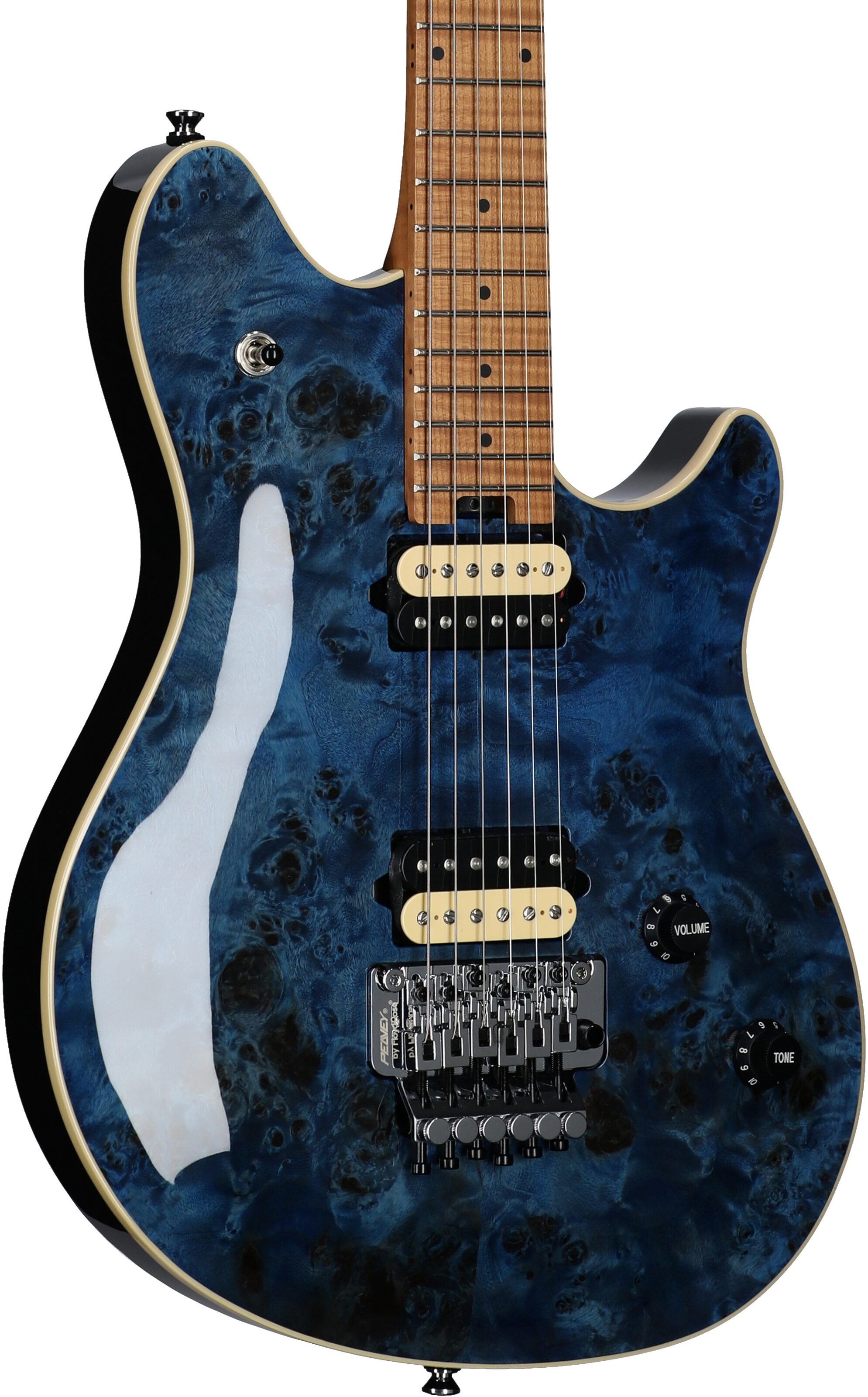 Peavey HP 2 Electric Guitar (with Case), Transparent Blue, Serial Number 0ARCDA00909, Full Left Front