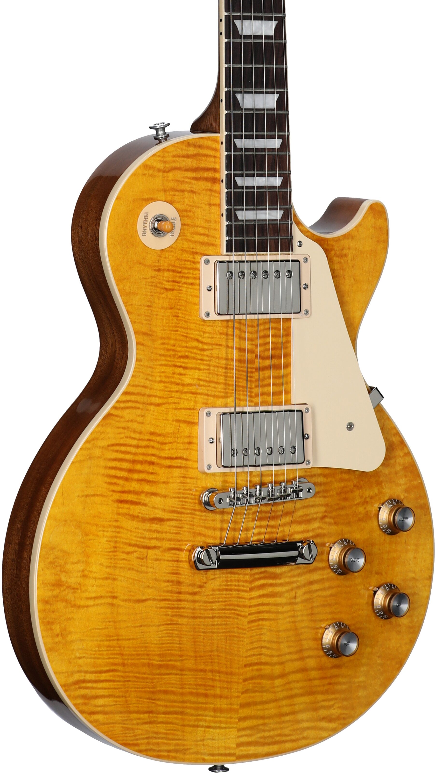 Gibson Les Paul Standard 60s Custom Color Electric Guitar, Figured Top (with Case), Honey Amber, Serial Number 219130264, Full Left Front