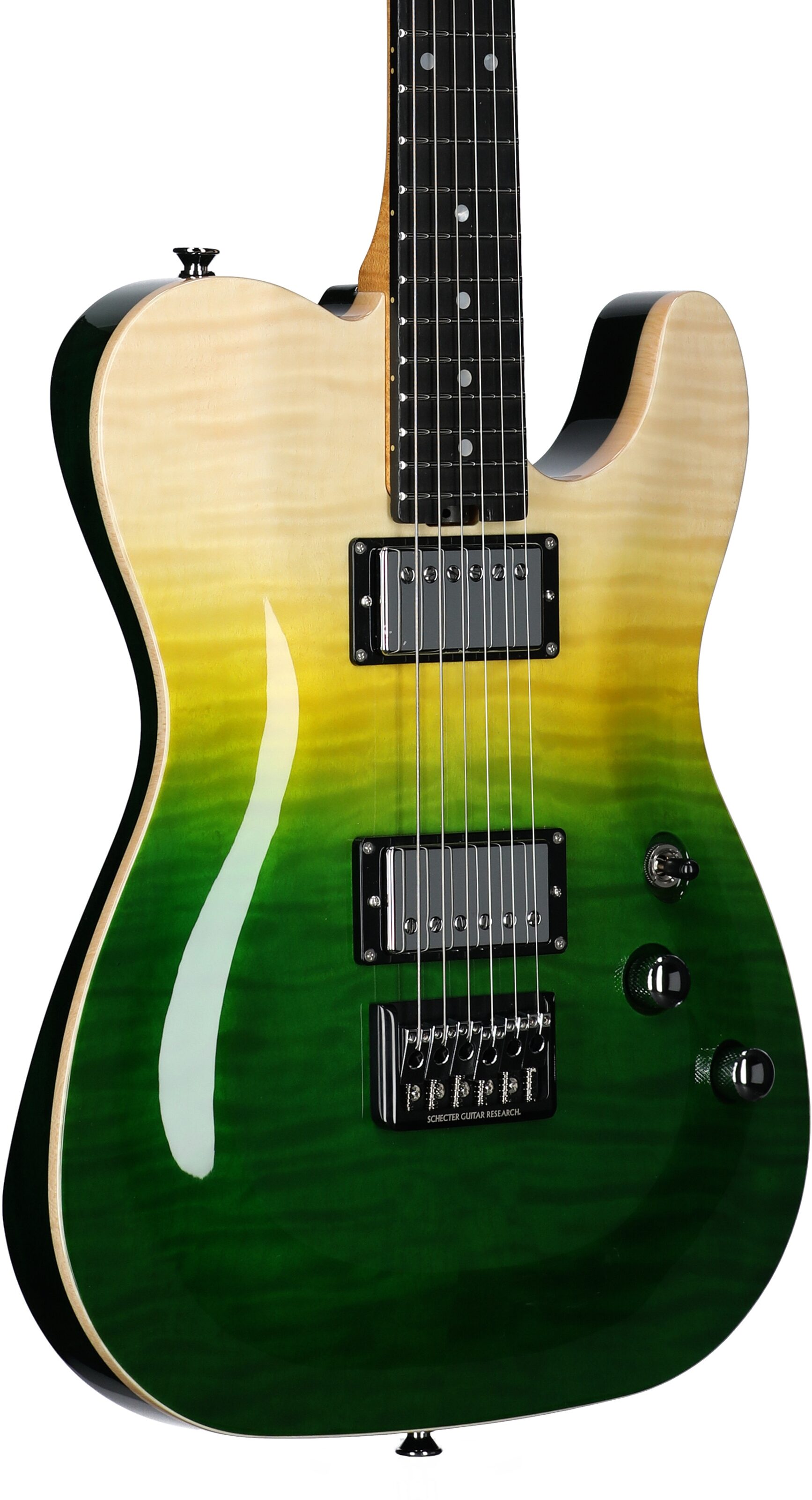 Schecter Japan PT Classic Electric Guitar (with Case), Caribbean Fade Burst, Serial Number J22-12016, Full Left Front