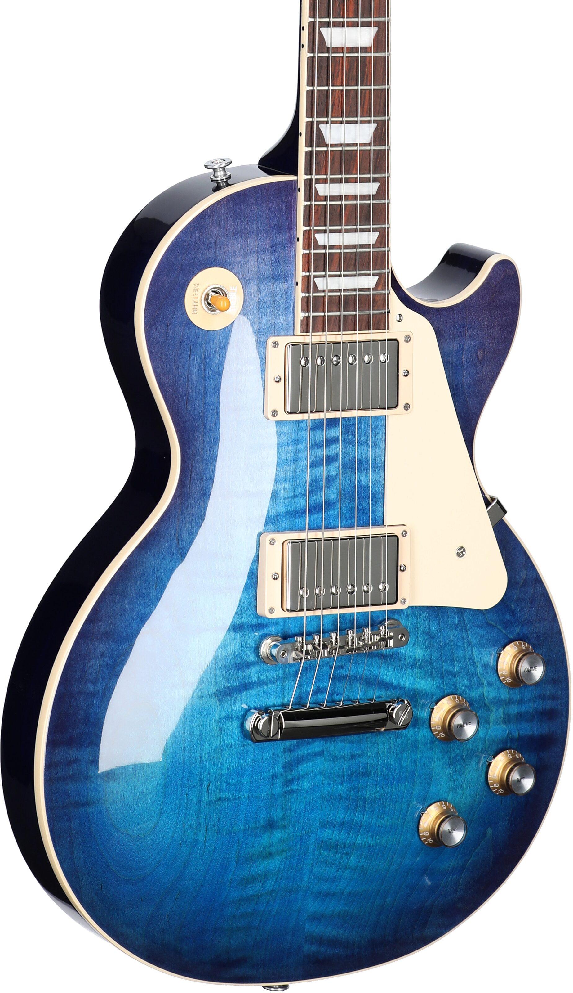 Gibson Les Paul Standard 60s Custom Color Electric Guitar, Figured Top (with Case), Blueberry Burst, Serial Number 224930239, Full Left Front