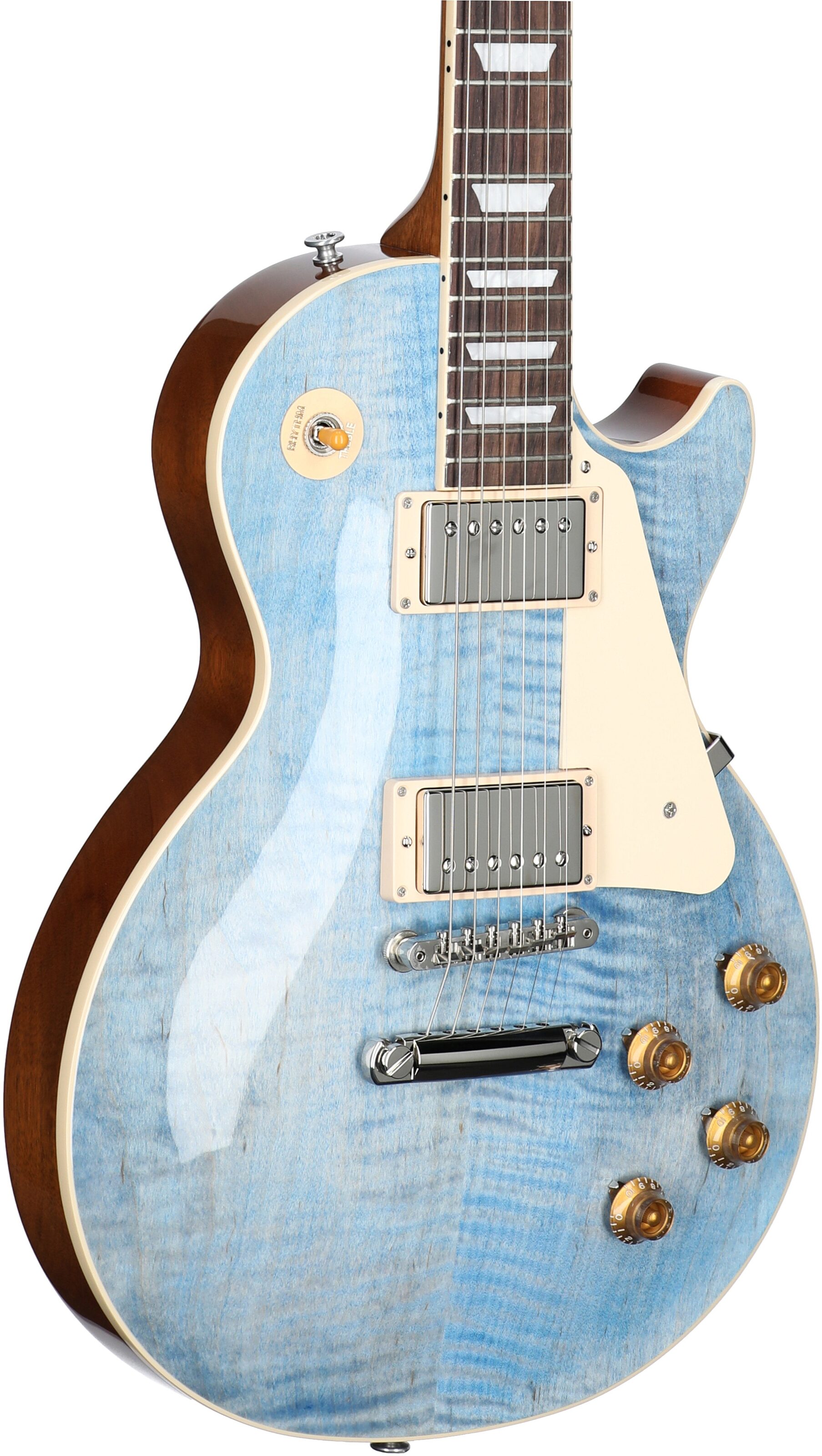Gibson Les Paul Standard 50s Custom Color Electric Guitar, Figured Top (with Case), Ocean Blue, Serial Number 221930285, Full Left Front