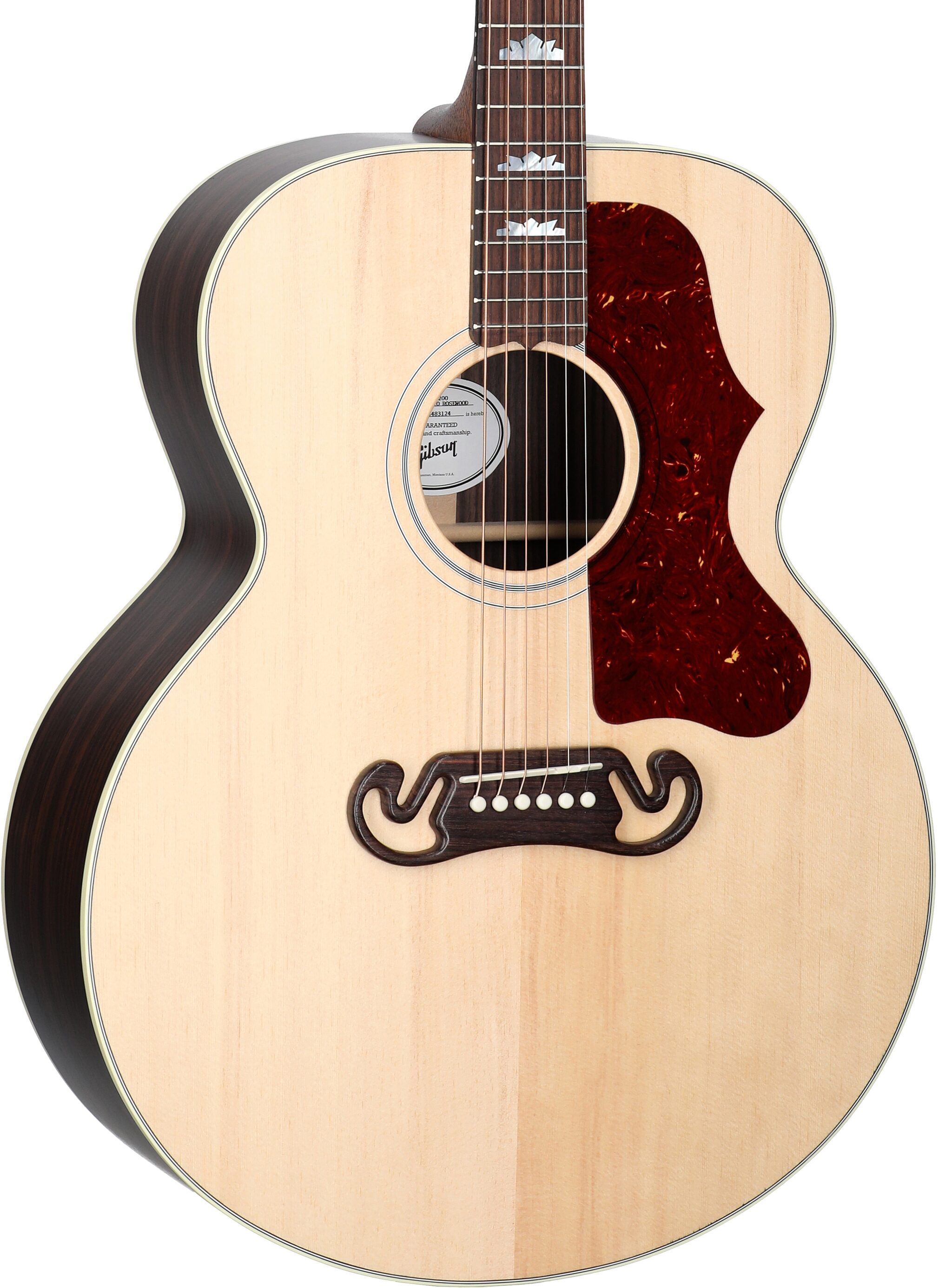 Gibson SJ-200 Studio Rosewood Jumbo Acoustic-Electric Guitar (with Case), Satin Natural, Serial Number 23483124, Full Left Front