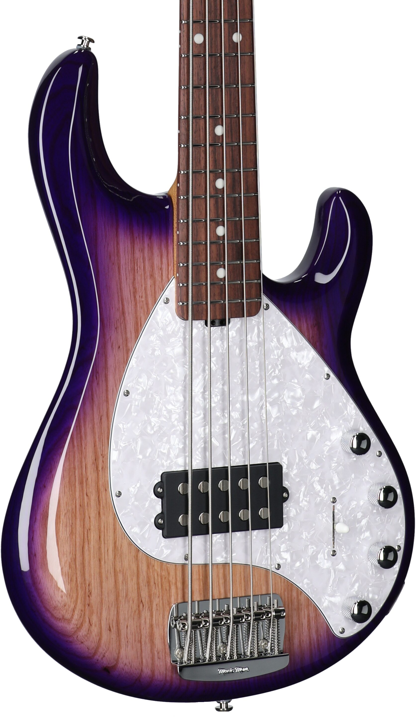 Ernie Ball Music Man StingRay 5 Special Electric Bass, 5-String (with Case), Purple Sunset, Serial Number K03575, Full Left Front