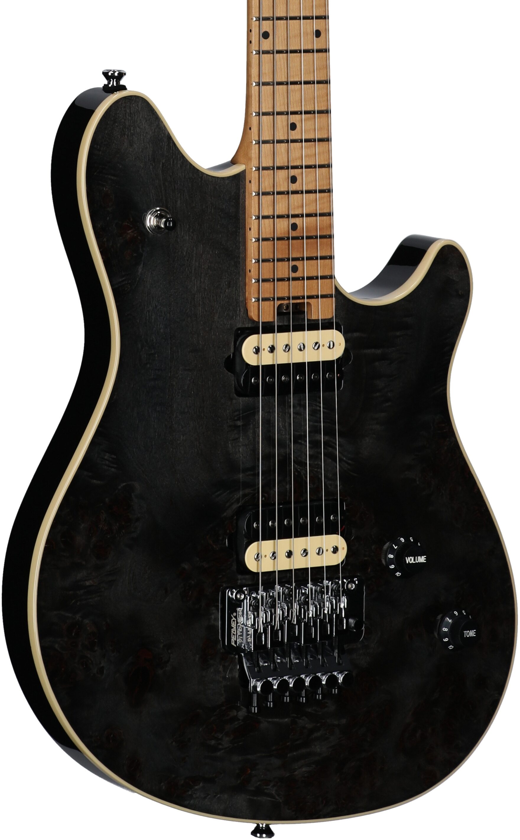 Peavey HP 2 Electric Guitar (with Case), Transparent Black, Serial Number 0ARCEC2000988, Full Left Front