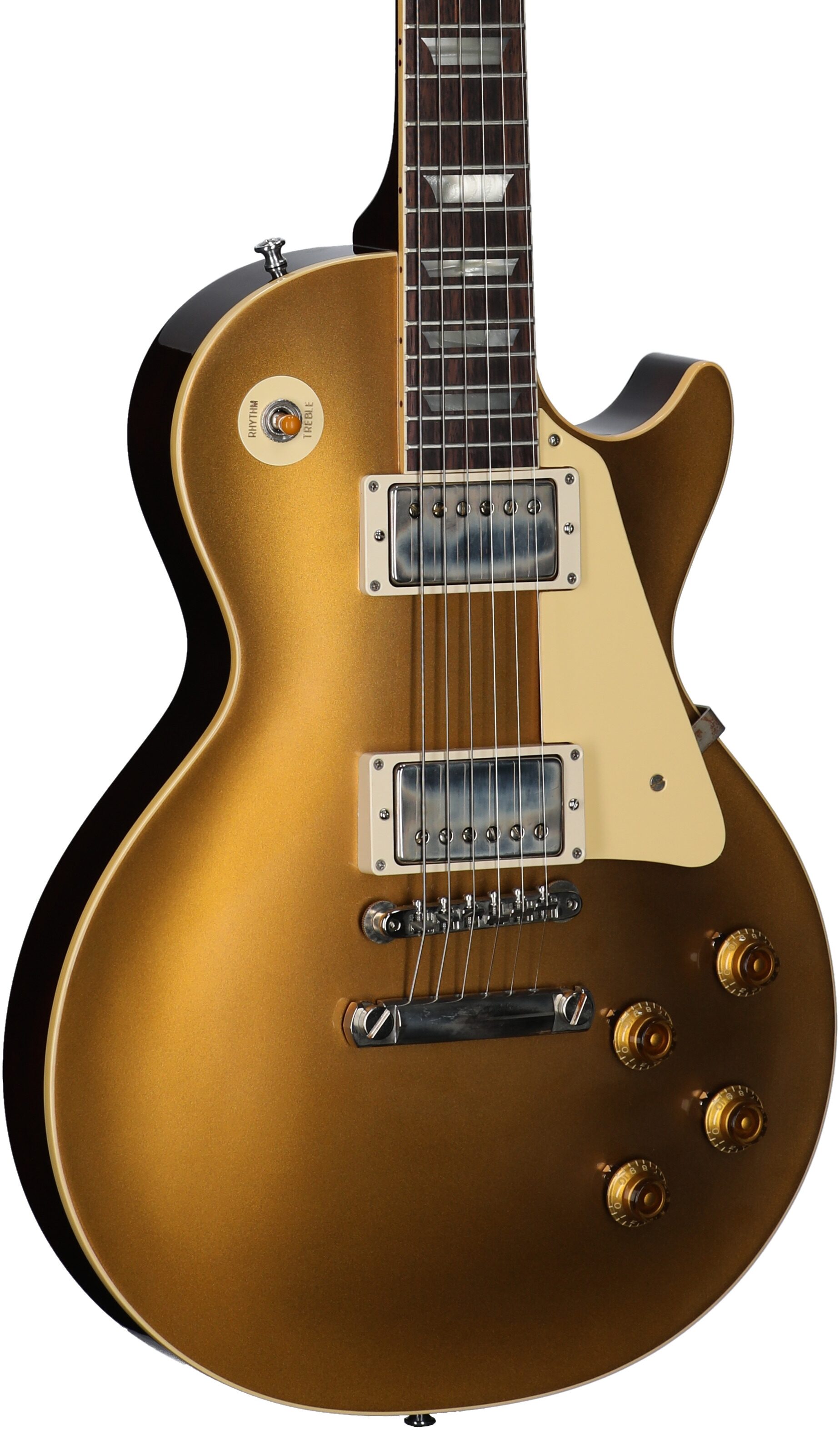 Gibson Custom 57 Les Paul Standard Goldtop VOS Electric Guitar (with Case), Gold Top with Dark Back, Serial Number 741272, Full Left Front