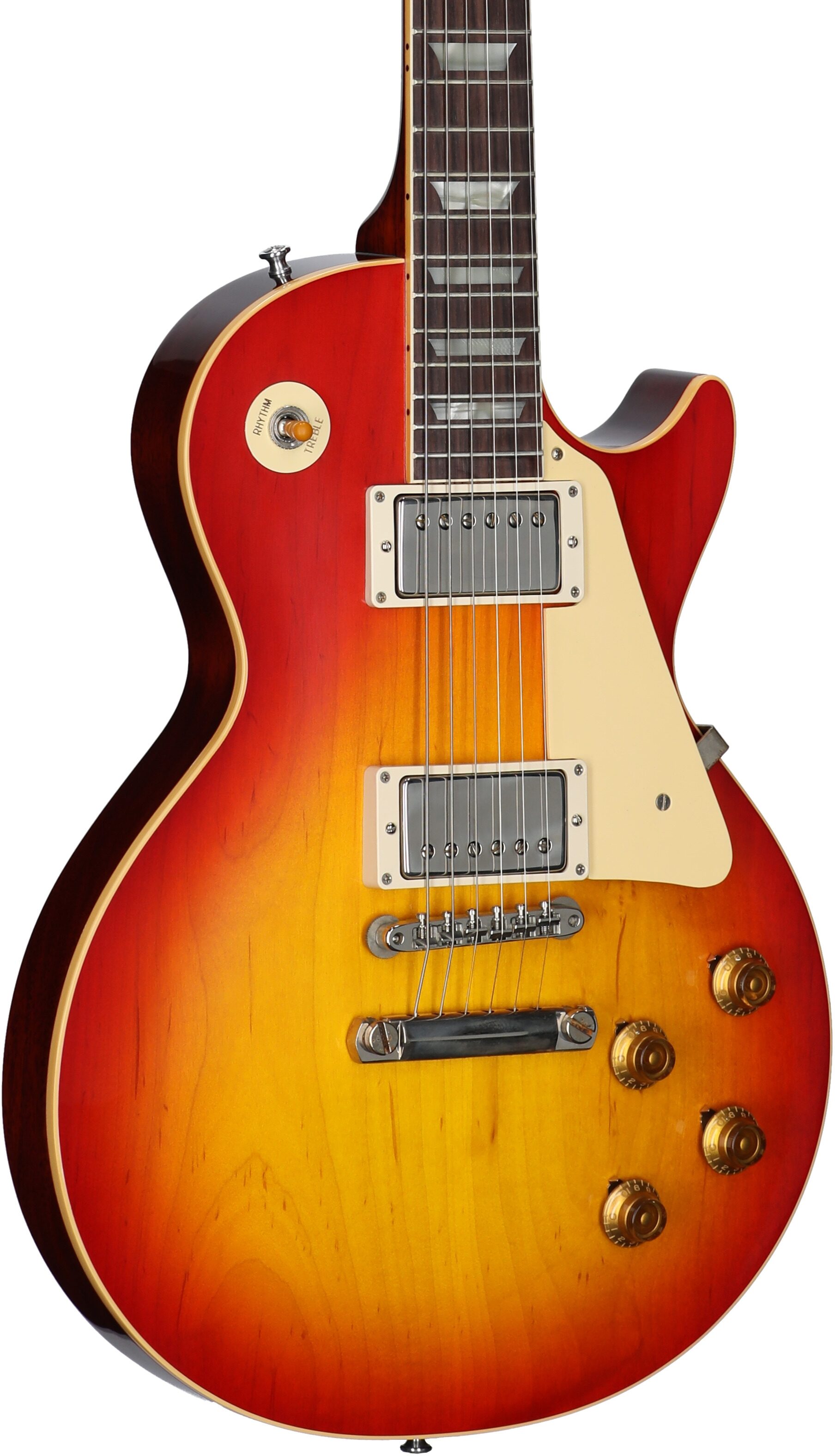 Gibson Custom 1958 Les Paul Standard Reissue Electric Guitar (with Case), Washed Cherry Sunburst, Serial Number 841182, Full Left Front