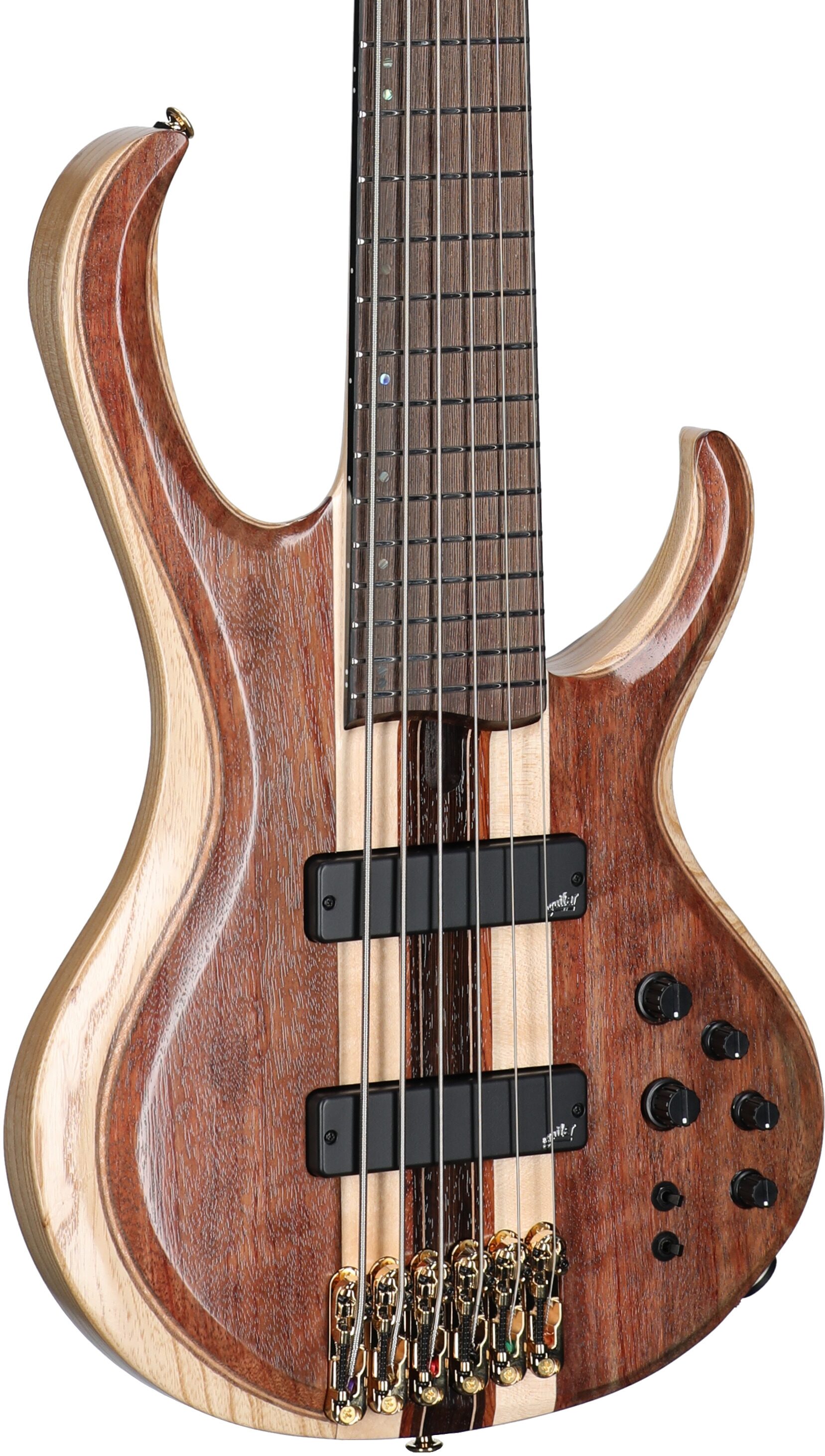 Ibanez BTB1836 Premium Electric Bass, 6-String (with Gig Bag), Natural Shadow, Serial Number 240500425, Full Left Front